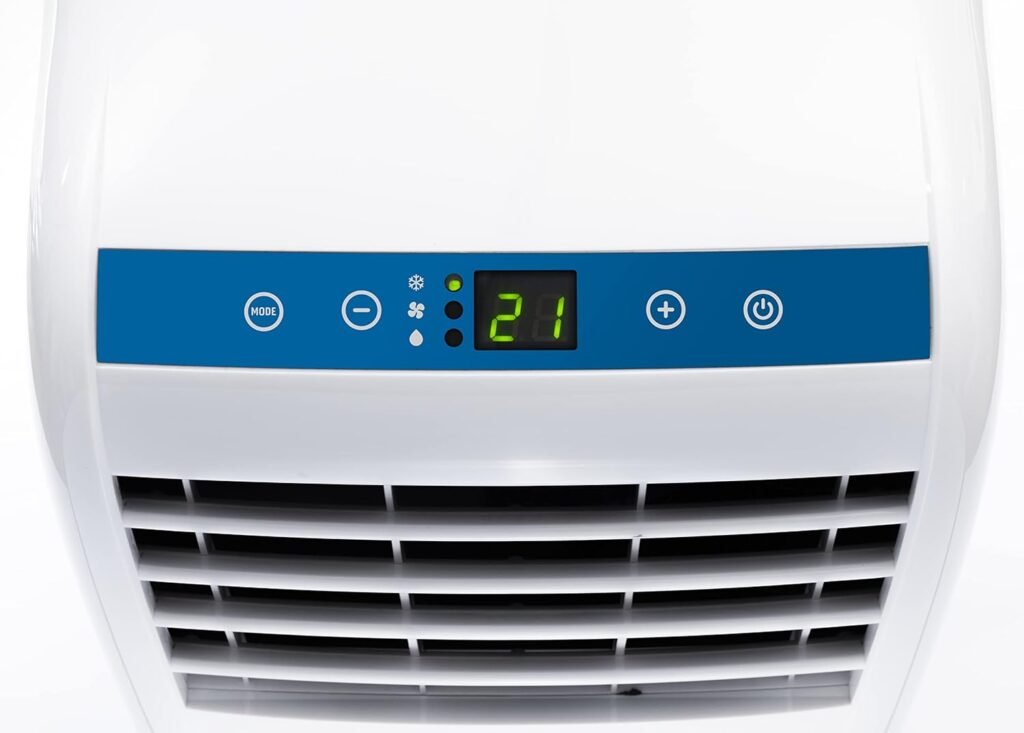 Controla fácilmente la temperatura de tu aire acondicionado portátil con el termostato.