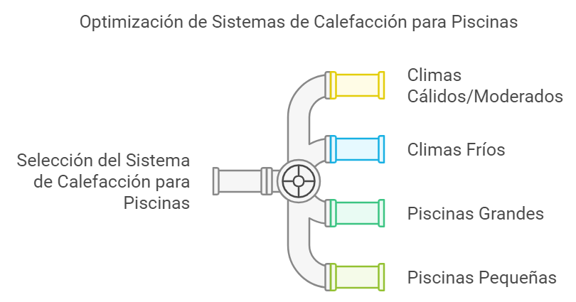 Opciones de sistemas de calefacción para piscinas.