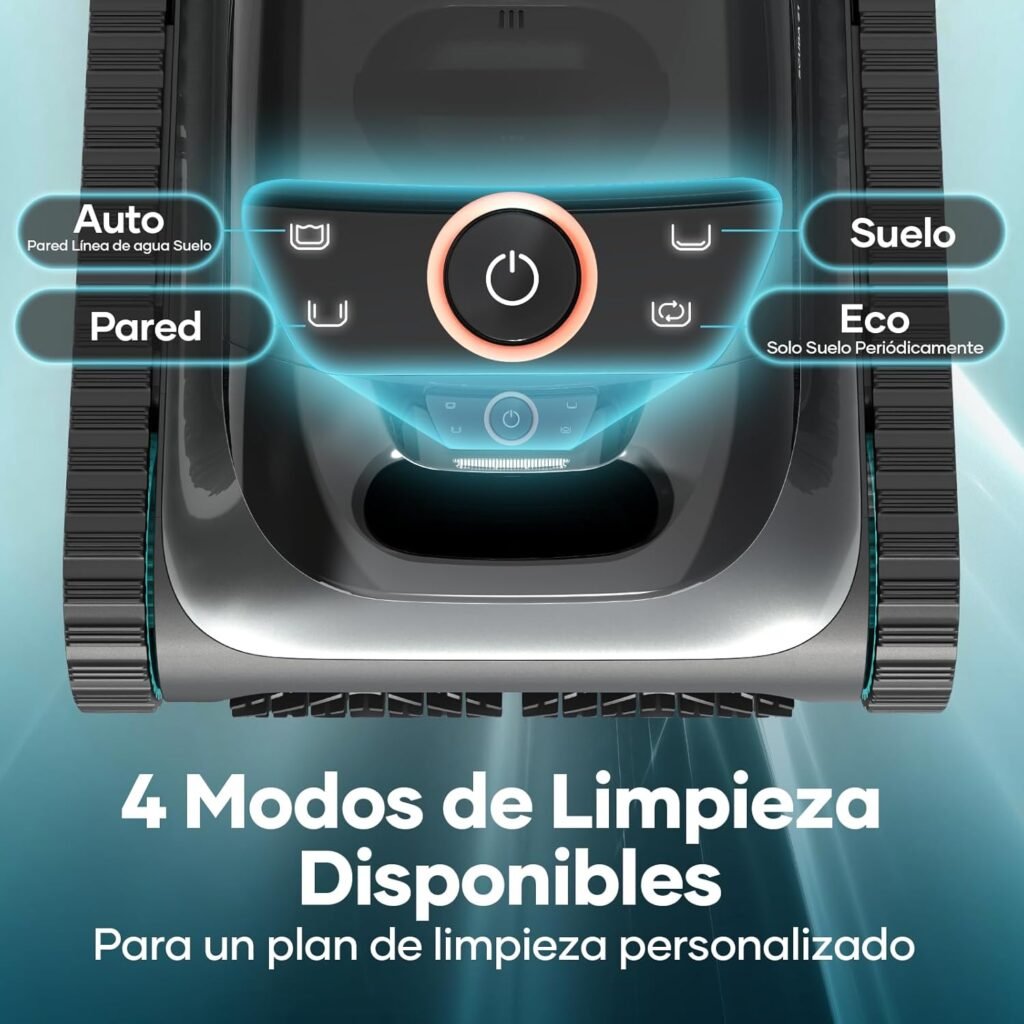 Cuatro modos diferentes de limpieza disponibles en este limpiafondos de piscina.