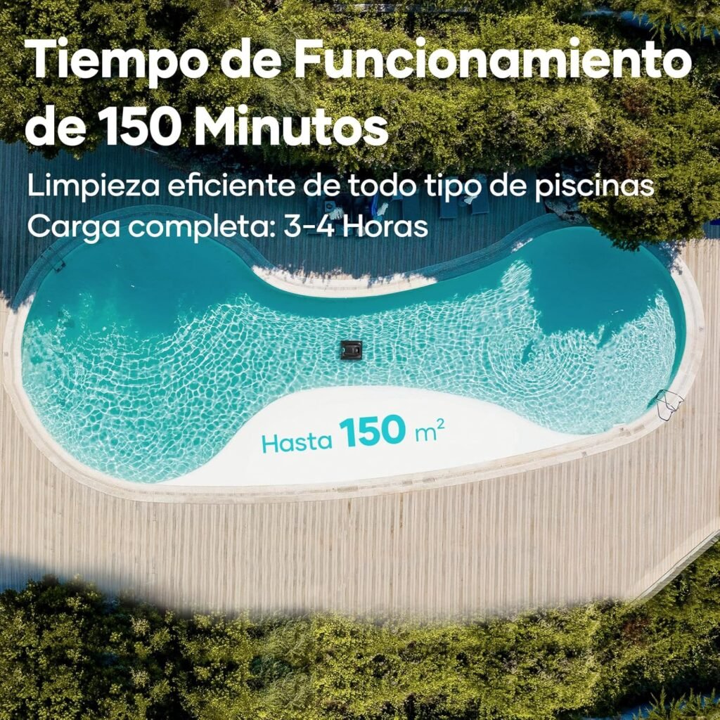 Uno de los puntos clave del Aiper Scuba S1 es su autonomía de hasta 150 minutos.