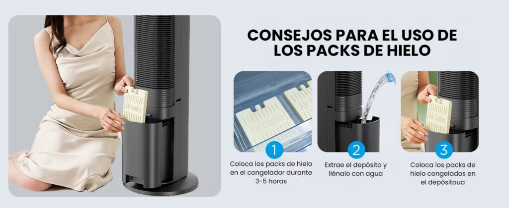 Midea climatizador evaporativo 3 en 1 ideal para refrescar el ambiente.